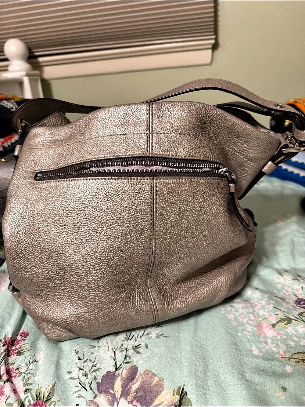 Coach Kristin Leather Hobo Shoulder Bag Pink